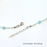 Collier amazonite bleue perles d'eau douce