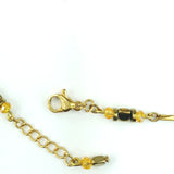 Collier resine jaune et dore eventail