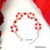bracelet corail rouge et argent