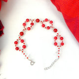bracelet corail rouge et argent