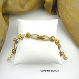 Bracelet cuir doré