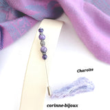 Broche épingle à chapeau pierre de charoite