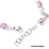 Bracelet chaine rose-violet et argenté