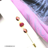 Broche épingle à chapeau violette fushia