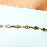 Bracelet en résine saumon et chaine acier doré
