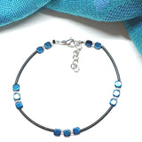 Bracelet moderne bleu turquoise et tiges noires