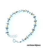Bracelet moderne argenté et doré