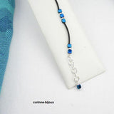 Bracelet bleu turquoise tiges métal