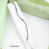 Bracelet vert hématite tiges métal