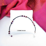 Bracelet violet tiges métal