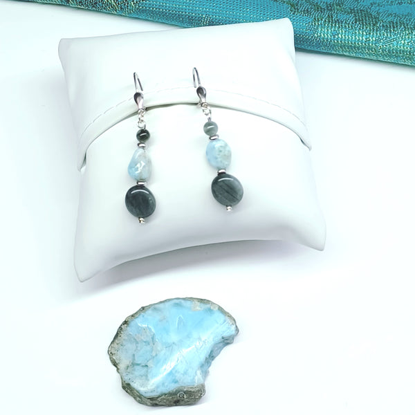 Boucles D'oreilles Argent 925 Avec Pierre œil De Chat – Losange Rose, Dormeuses, Neuves Sans Emballage