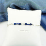 bracelet argent lapis lazuli