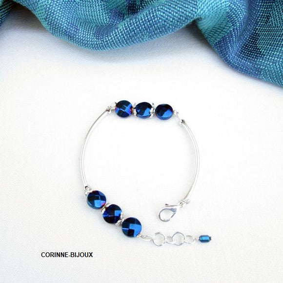 bracelet hematite bleu turquoise
