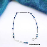 Corinne Lannel Bijoux-Bracelet bleu turquoise métallisé