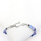corinne Lannel bijoux  - bracelet 2 rangs perles japonaises bleu ciel avec fermoir boucle en métal argenté